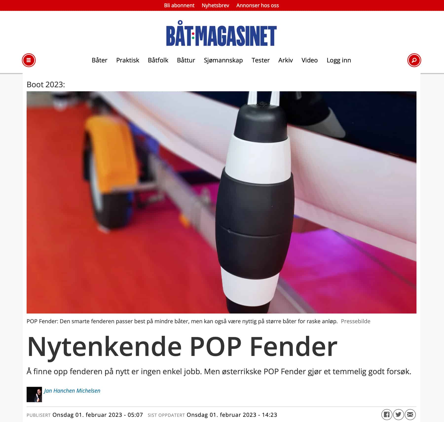 Pop Fender in the Neue Vorarlberger Tageszeitung
