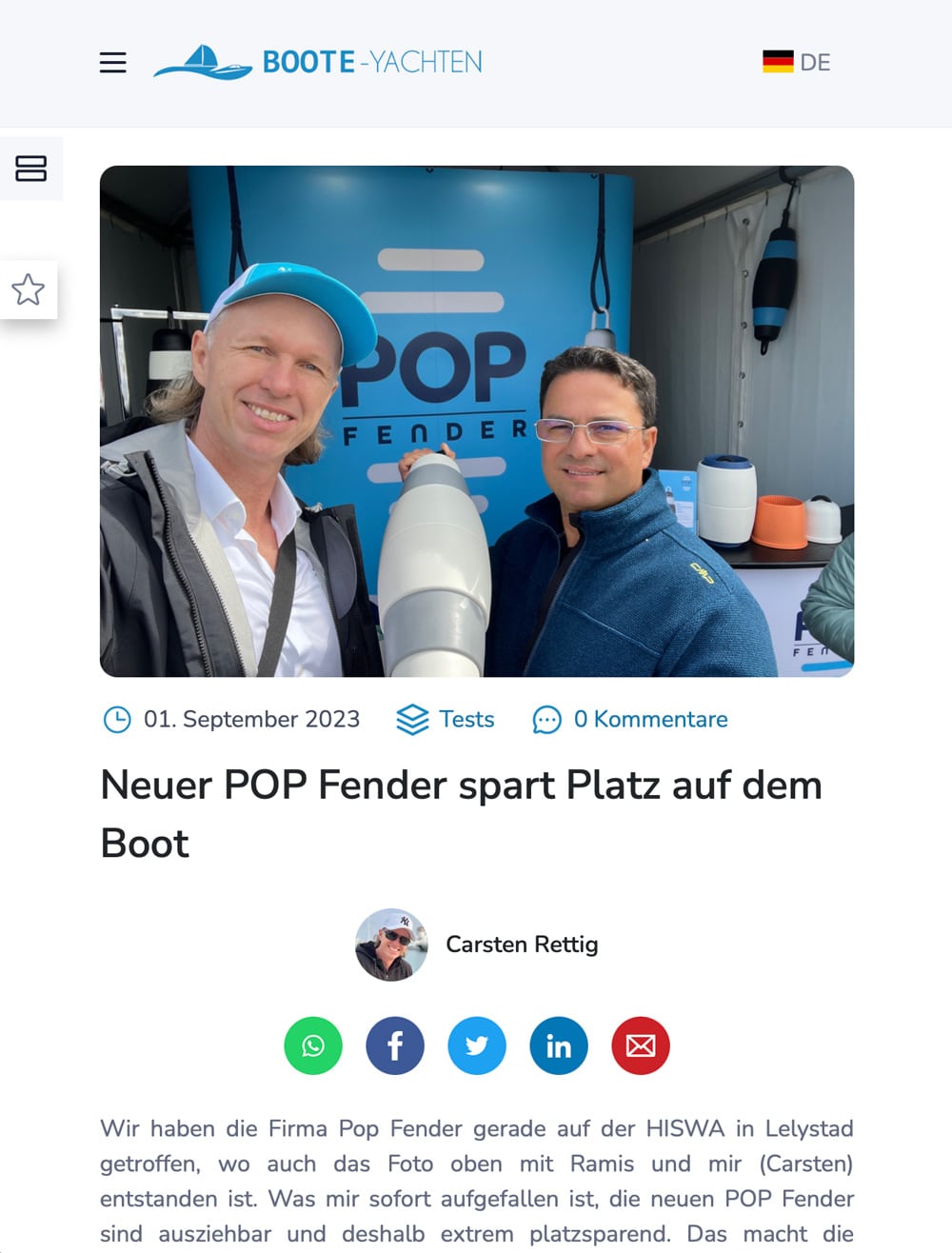 Pop Fender dans le nouveau quotidien du Vorarlberg